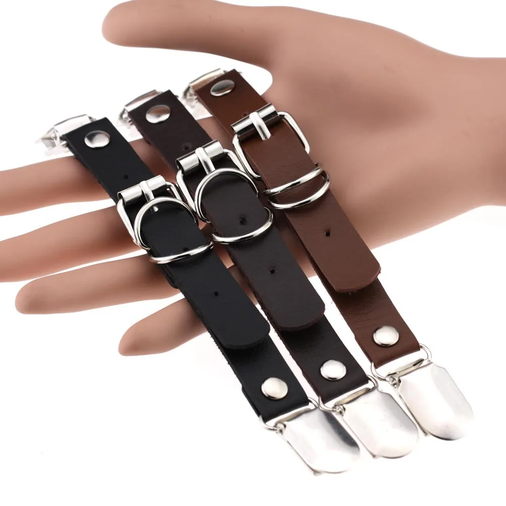 
Punk Women Sexy Leather Adjustable Leg Stockings Garter Duckbill Garter Belt Clip 