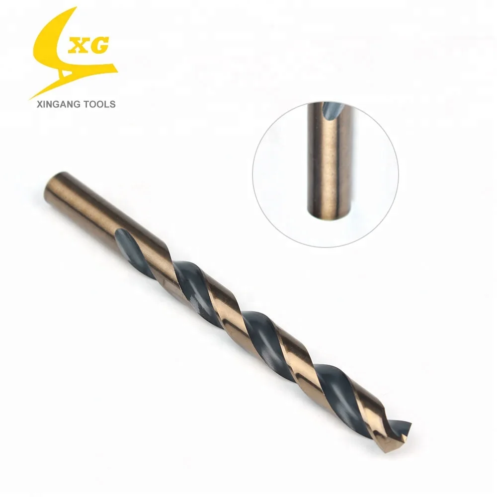 
high quality professional manufacturer straight shank 1-20mm black&amber color fully ground drill bit for metal drilling 
