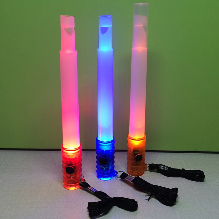 Concert Flashing Plastic Sticks LED Stick With Whistle Flashlight