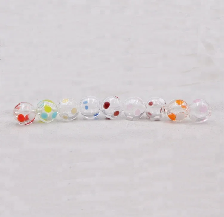 12mm Round Blown Hollow Perforated Wave Point Glass Beads from China for Fantasy Dry Flower Jewelry DIY accessories Finding