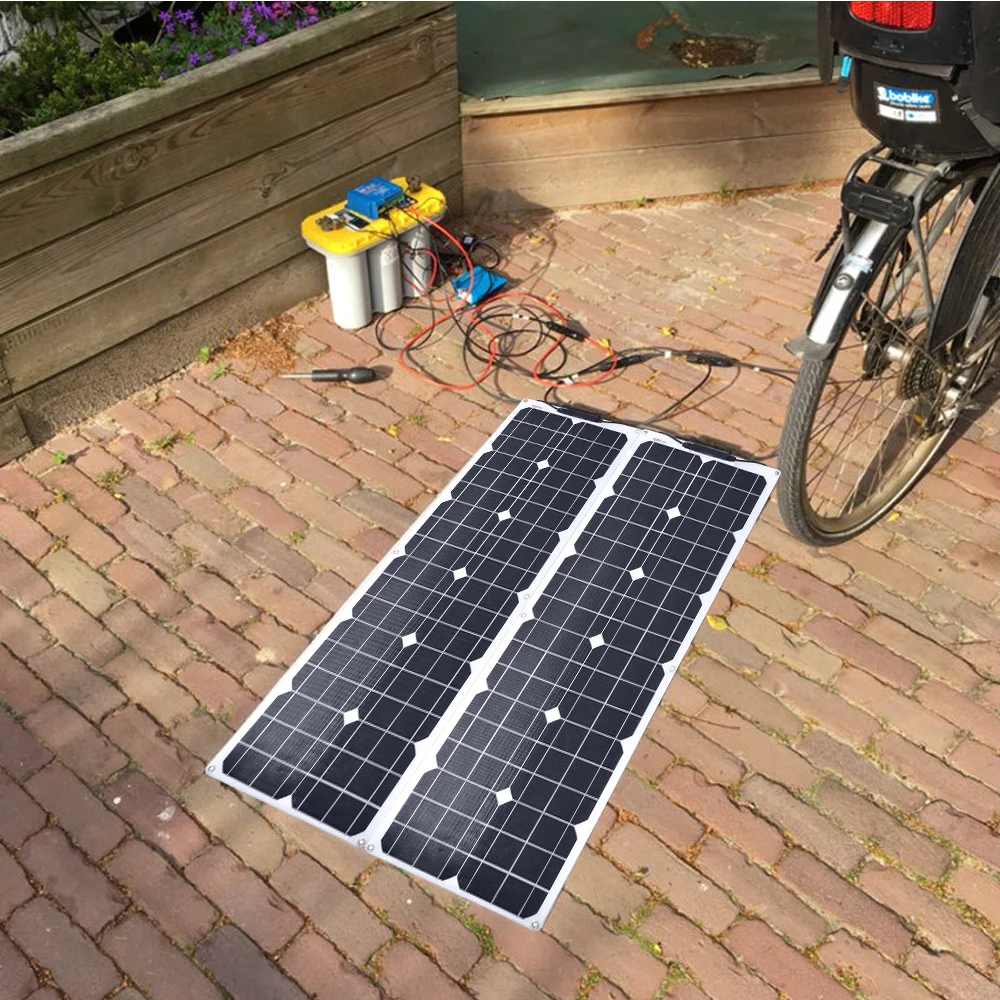 Solarparts Mono  Portable Generator  Flexible Solar Panel ETFE Module 18V 50W for RV boat caravan