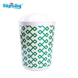 Plastic trash can with lid  and colorful bathroom kitchen living room garbage bin