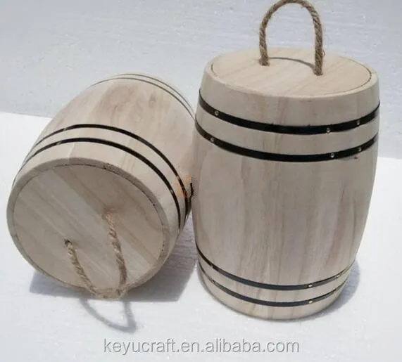 OEM natural color gift and packaging wooden barrel for sale