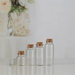 Wholesale Glass Vials Glass Wishing Bottle With Cork For Fancy Food Storage Jar Clear Wishing Message Glass Bottles Vials With C