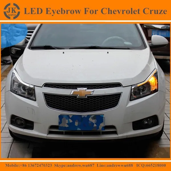 
 Высокое качество Новое поступление СИД DRL полоски для Chevrolet Cruze светодиодные бровей для Шевроле Cruze фары дневного света 2009- 2013  