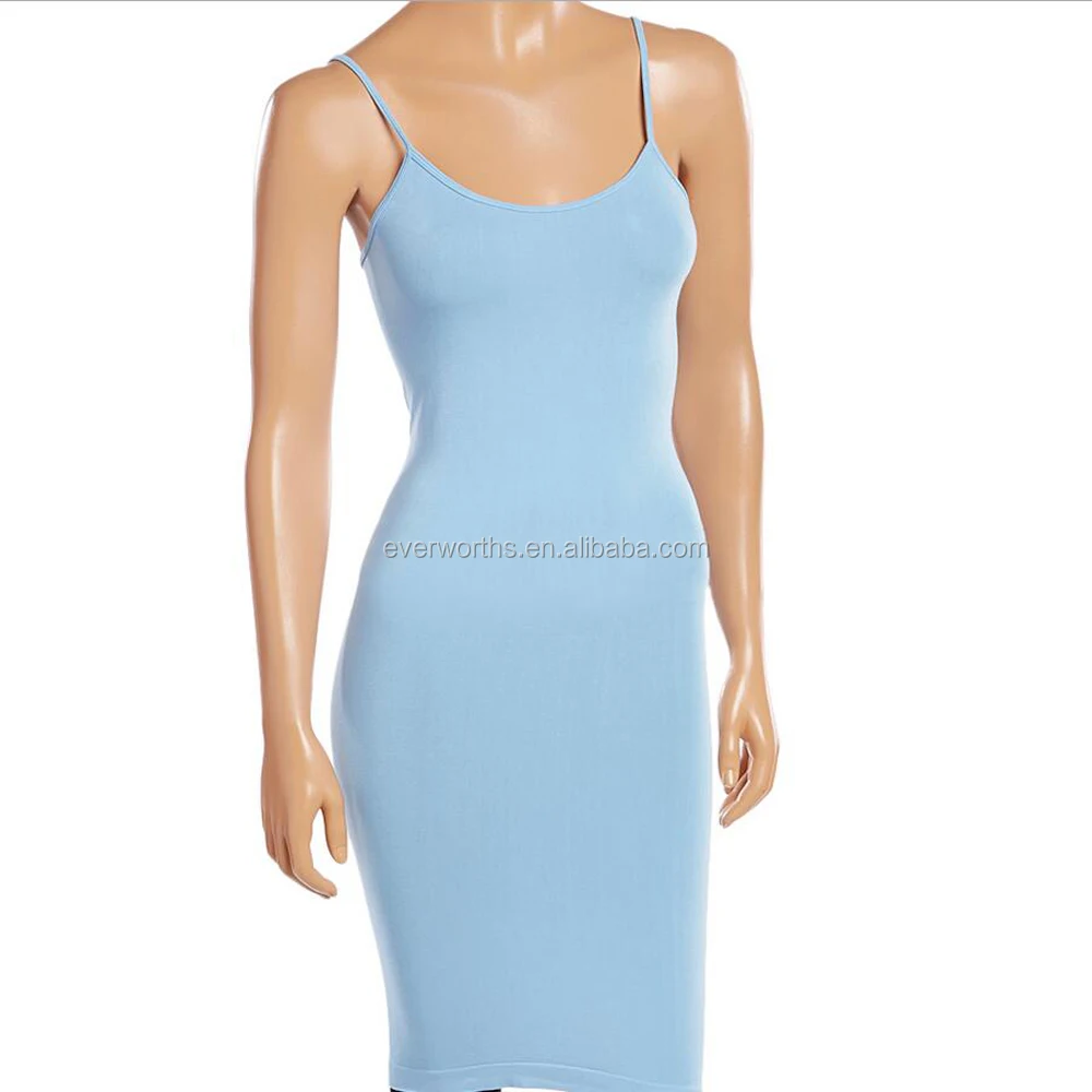 Women Seamless Tunic Length Cami Slip Dress