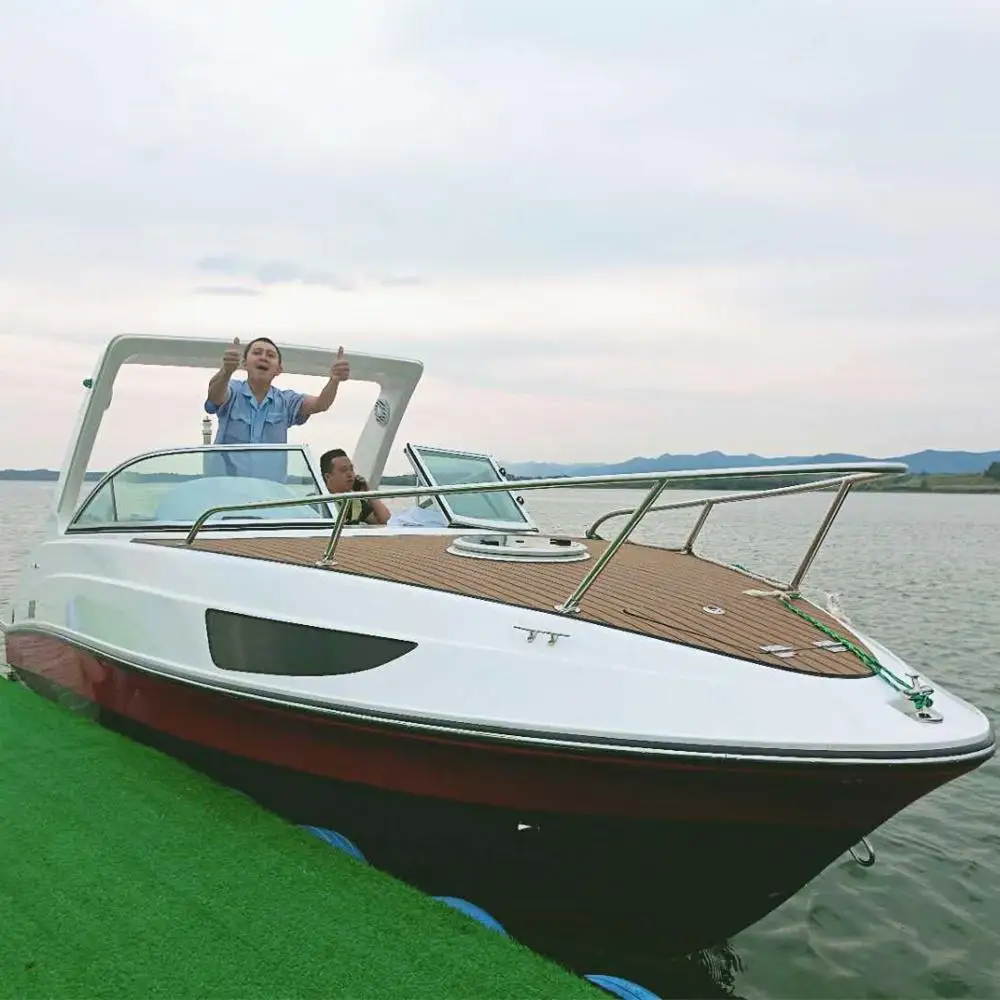 China yacht factory sale 7.3m 24ft  6 people sport boat fiberglass boats
