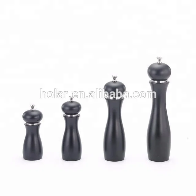 [Holar] Taiwan Made Elegant Refillable Black Salt Pepper Mill With Adjustable Grinder