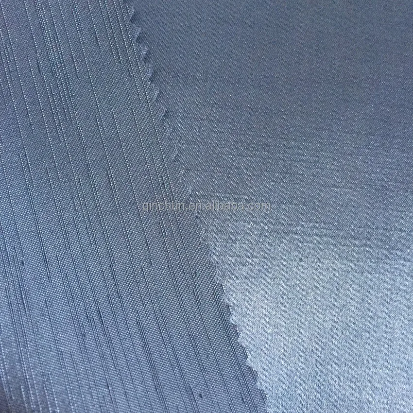Polyester Shantung Taffeta Fabric with Slub Yarn Dupion Satin