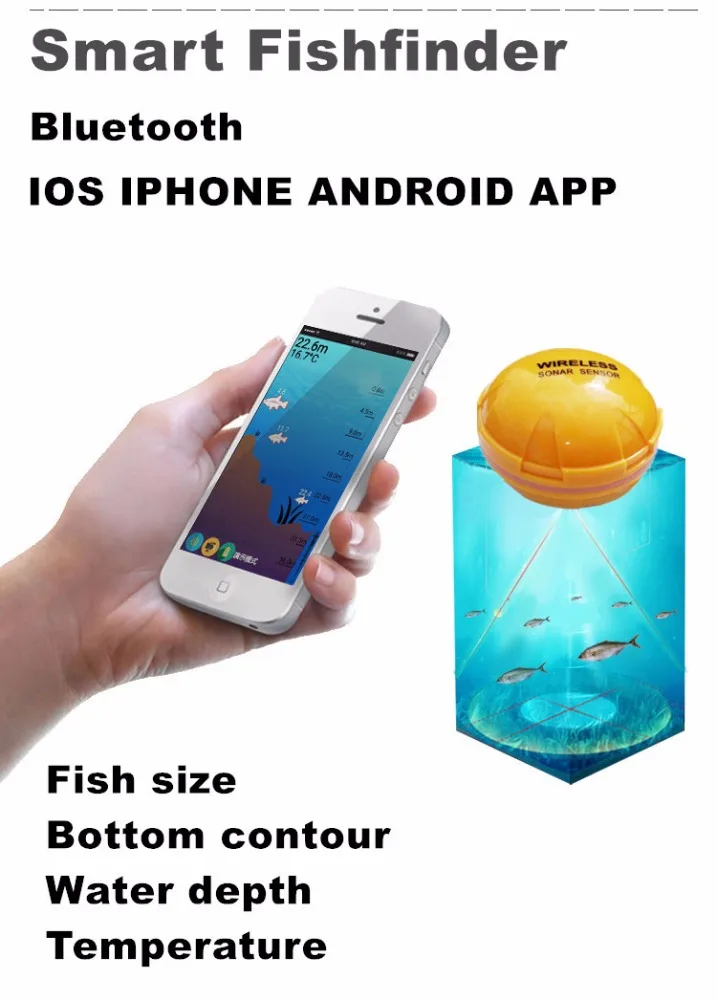 Smart sonar sensor for App wireless sonar fish finder