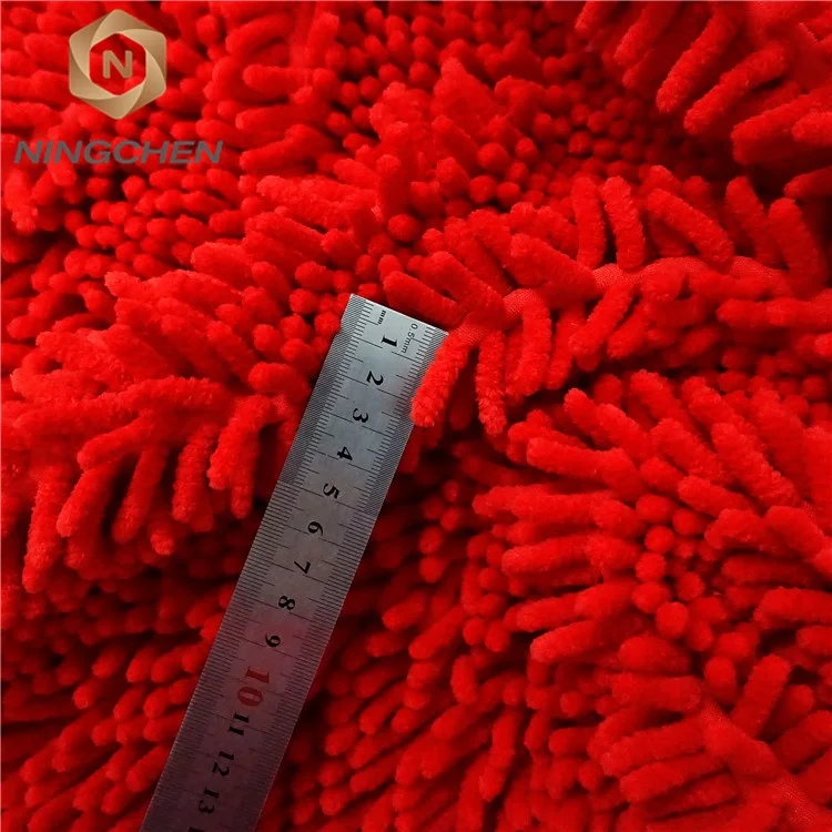 hot sales Microfiber 1200gsm Microfiber 100% Polyester Cleaning Fabric Microfiber Chenille Tufted Shaggy Mop Fabric in Rolls