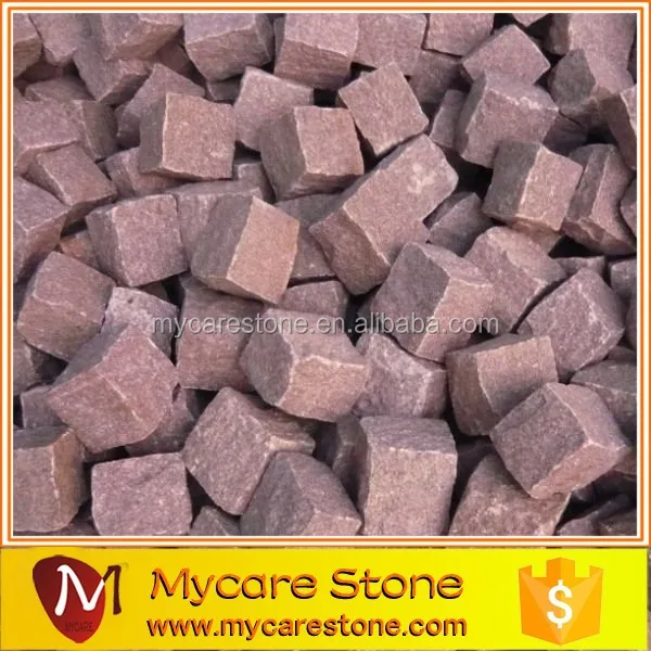 Chinese natural cube stone cobblestone paver mats for sale