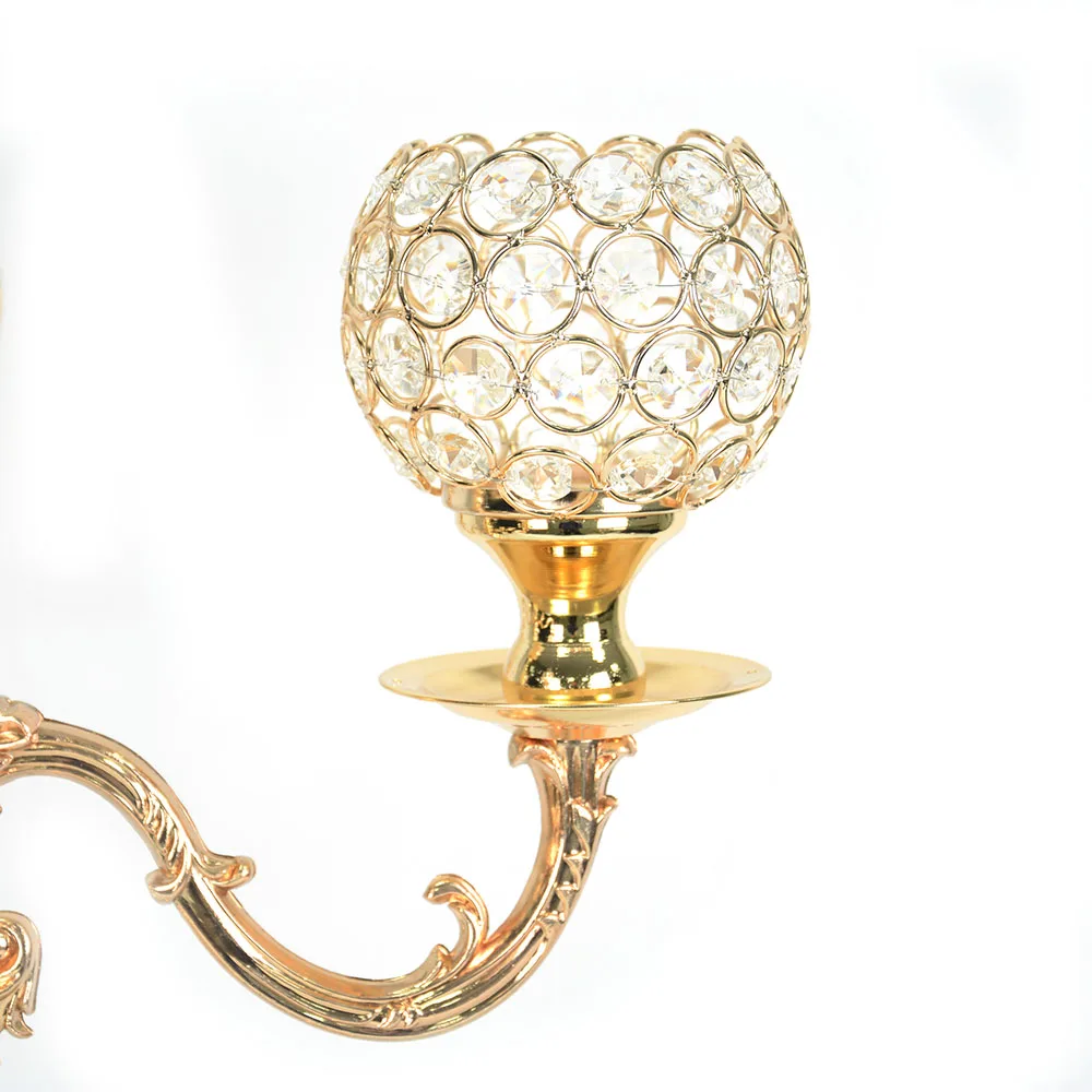 wholesale tall gold candelabra wedding Crystal Chandelier Centerpiece