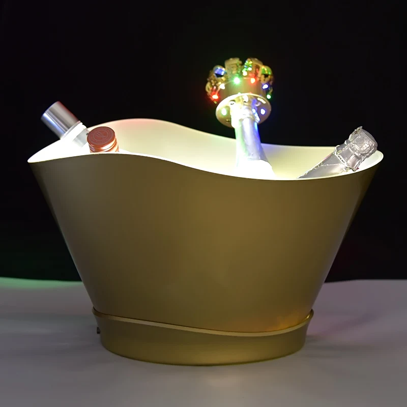 China Manufacturer vodka wine 12L large oil printed led plastic ice buckets