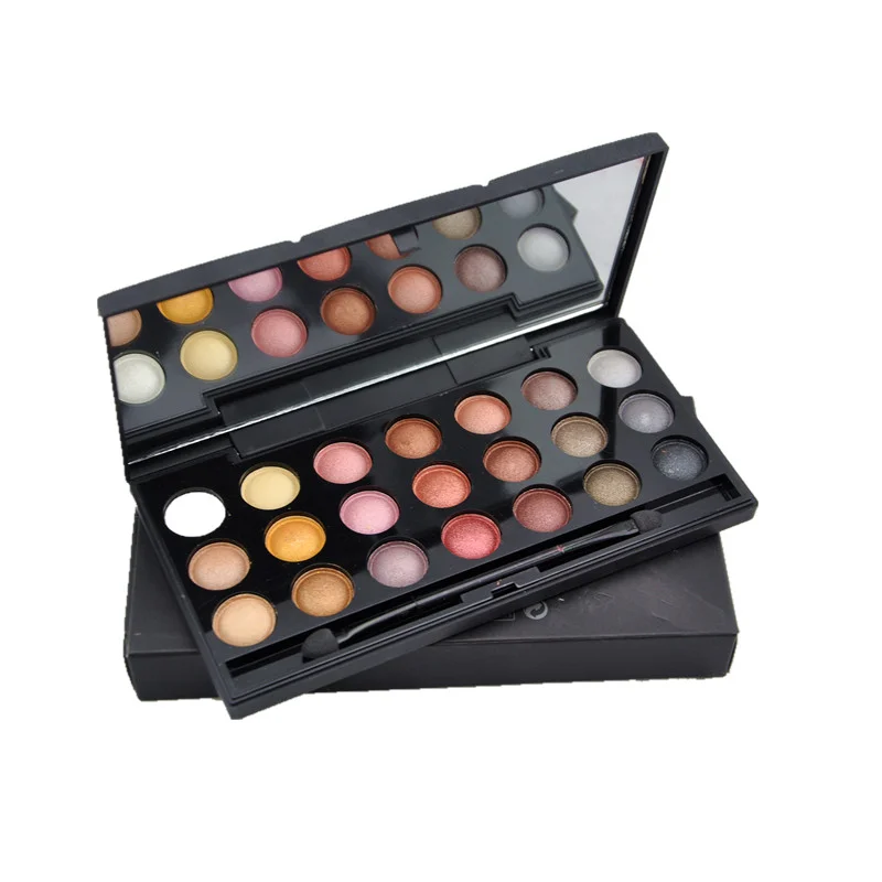 ISO cosmetics makeup products supplier customized different shape makeup high pigment 21 colors baked eyeshadow palette