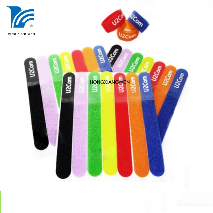 Custom Logo Printed Colored Hook And Loop Fastening Straps