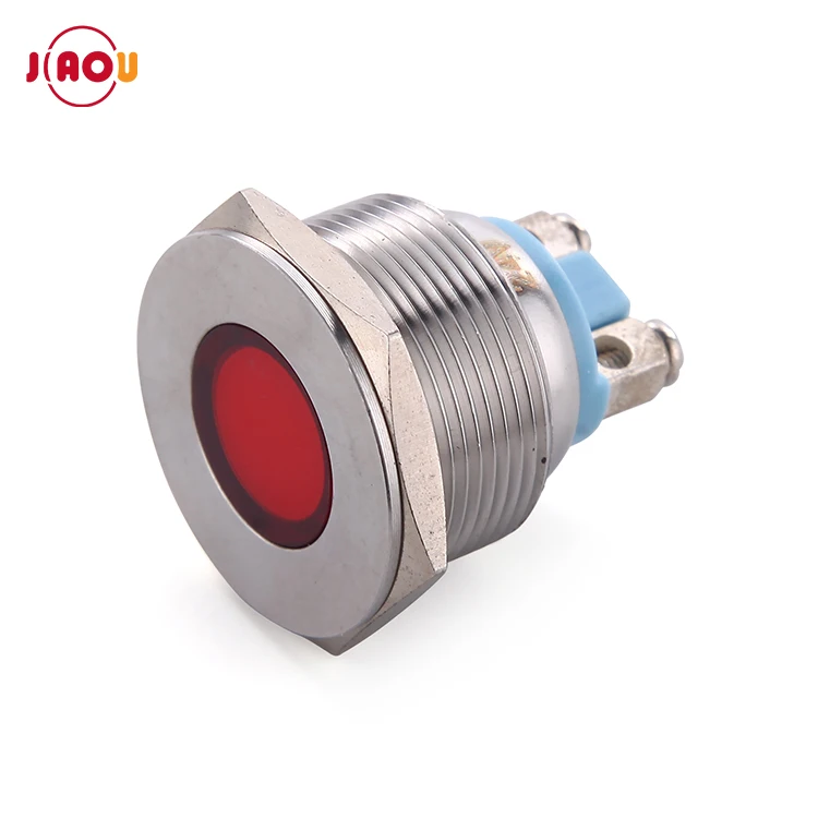 JIAOU Wholesale Metal Material 25mm 220 Volt Led Indicator Lights