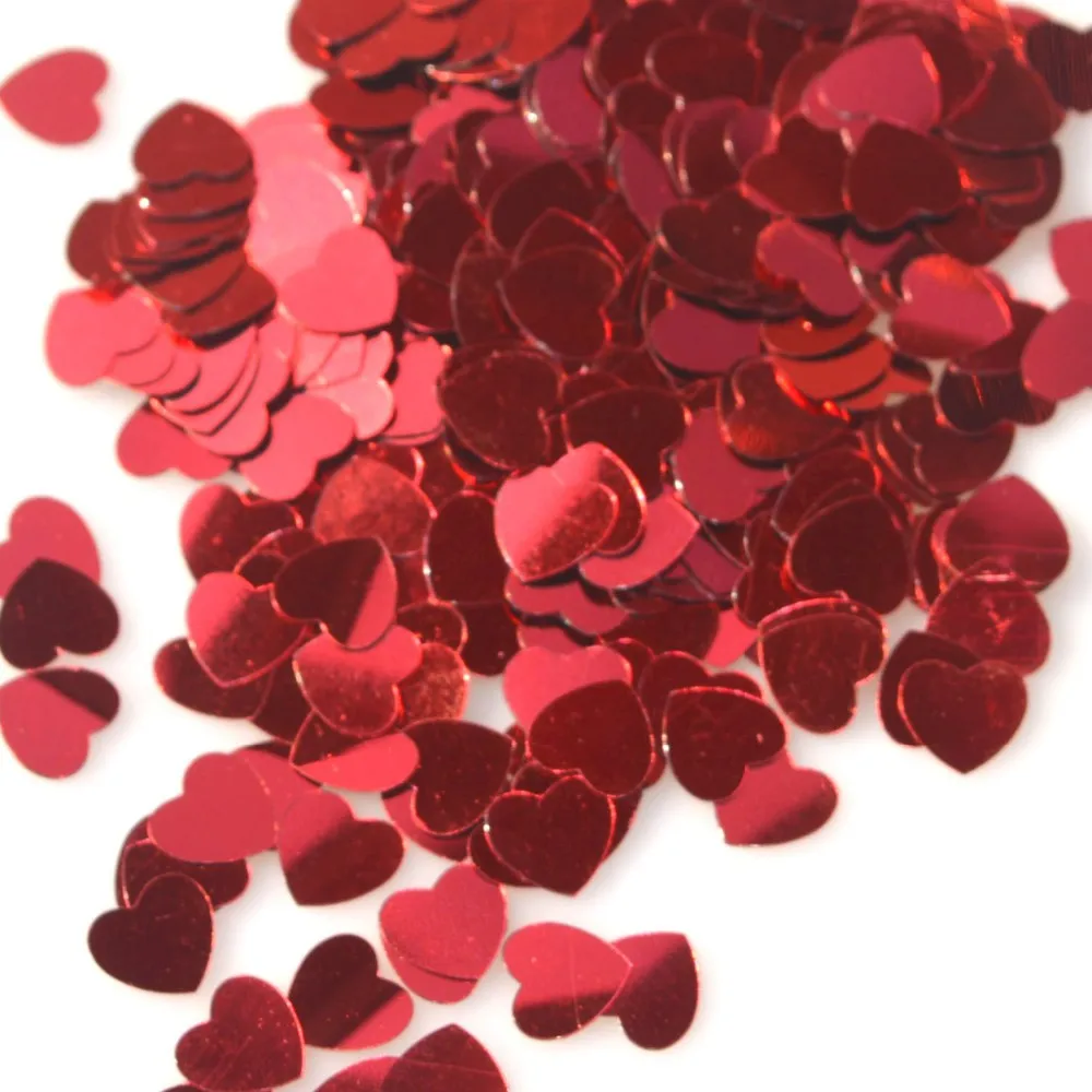 party favor decoration PVC red heart confetti