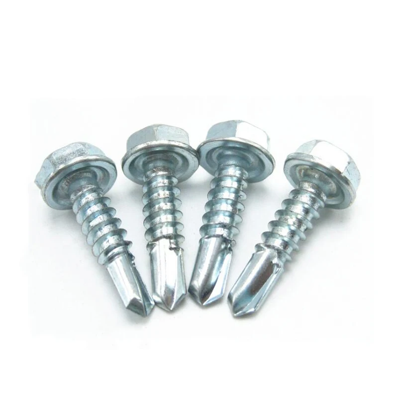 Hot sale carbon steel roofing galvanized self-drilling screw with black washer
