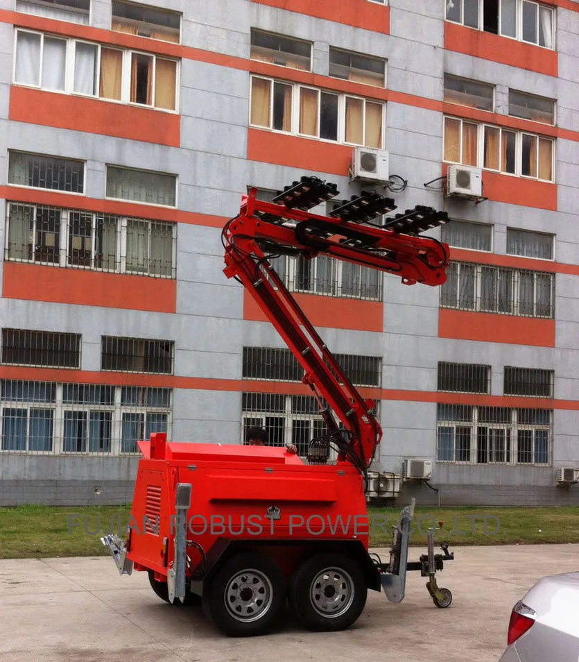 Гидравлическая мачта дизельный генератор прожекторы Мобильная конструкция световая башня