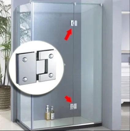 Opening & Closing of Showcase Bathroom Cabinet Stainless Steel Shower Door Hinges 180 Degree Black Glass Door Hinges