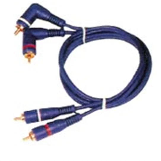 
90 Angle 2 RCA Plug to 2 RCA plug Audio Video cable 