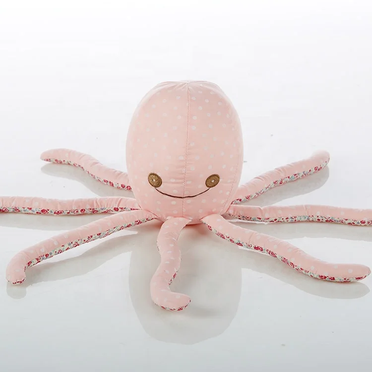 Pink dotted octopus doll animal shape soft cotton plush stuffed octopus