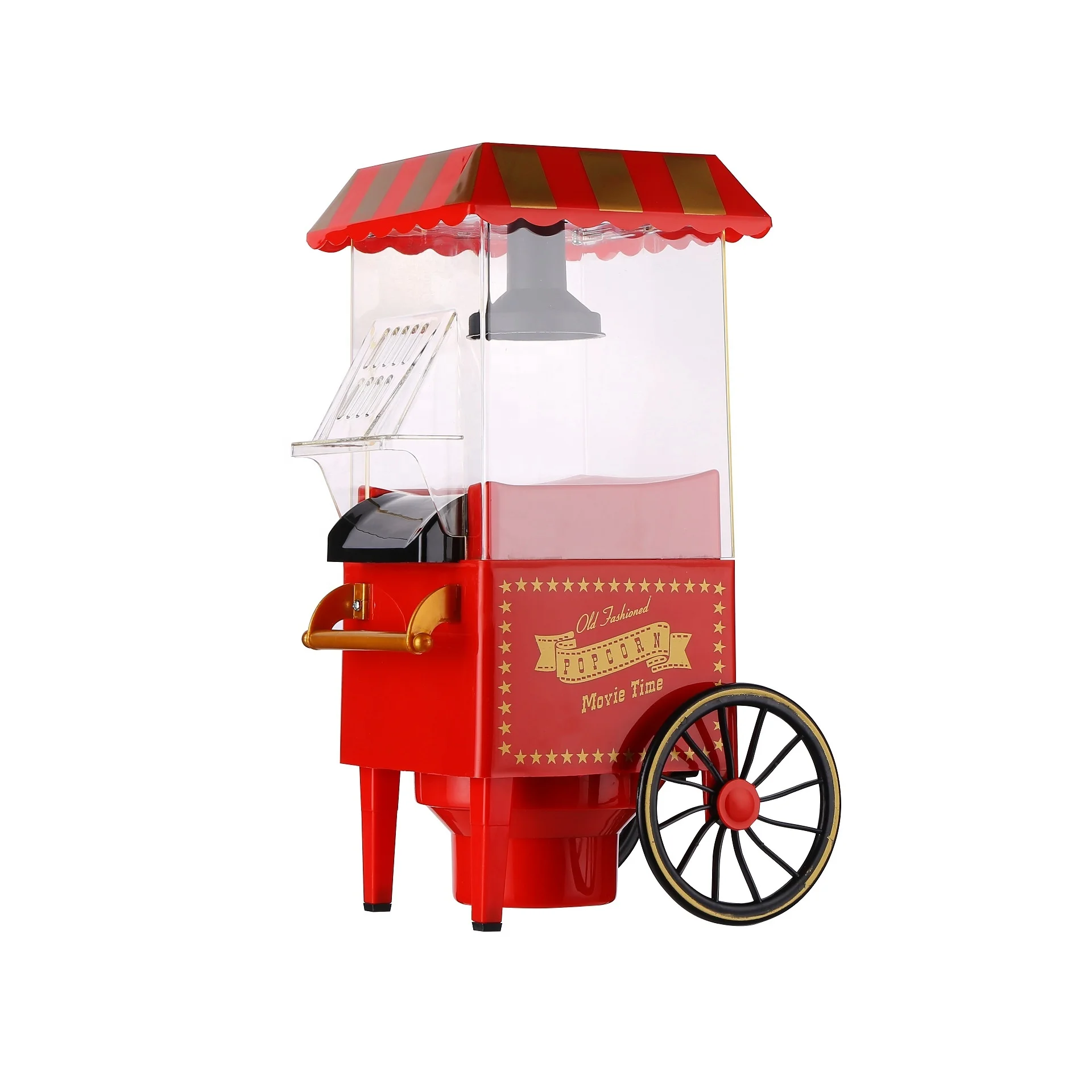 popcorn machine with wheel homeuse snack maker mini hot air popper factory directly high quality good price