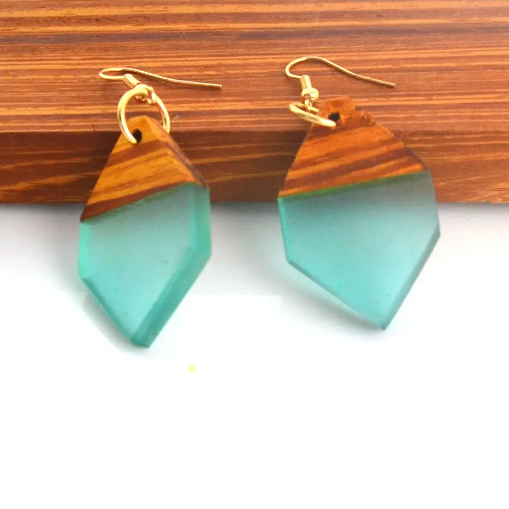 antique jewelry natural wood resin glitter resin earrings wholesale womens costume resin jewelry