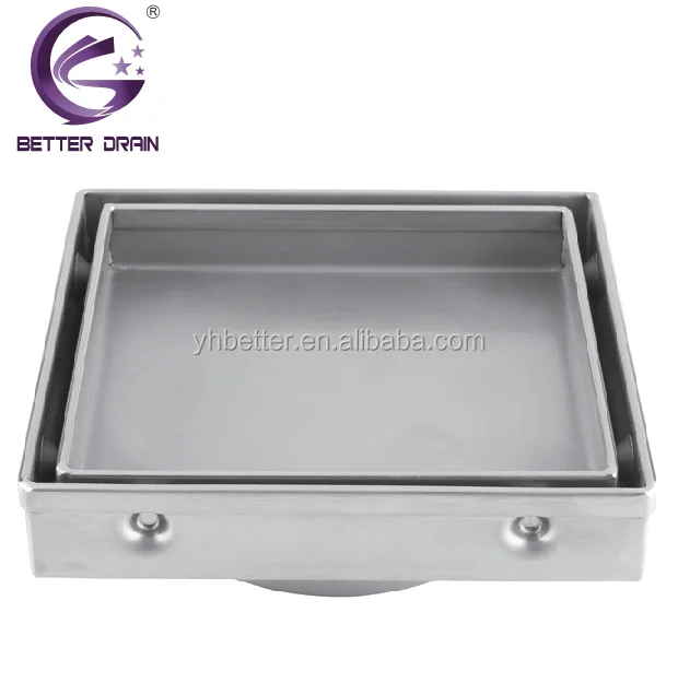 
Tile insert square stainless steel floor drain 