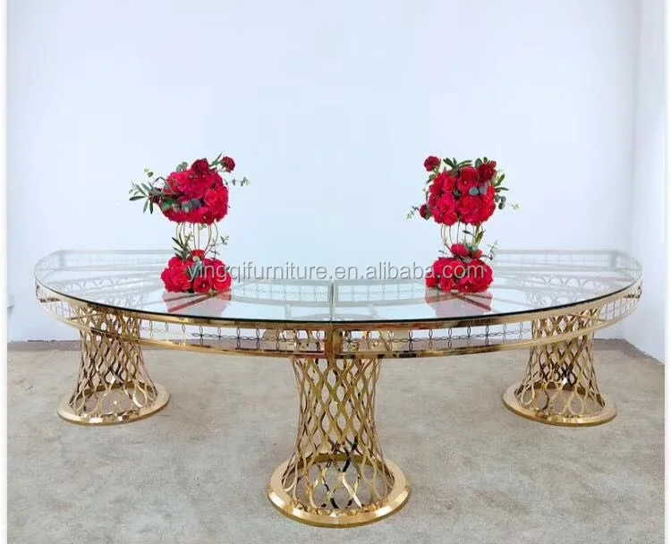 Luxury Large Stainless Steel Wedding Tables