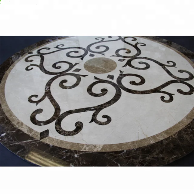 Royal Round Wooden Laminate Flooring Medallions With Art Parquet Border