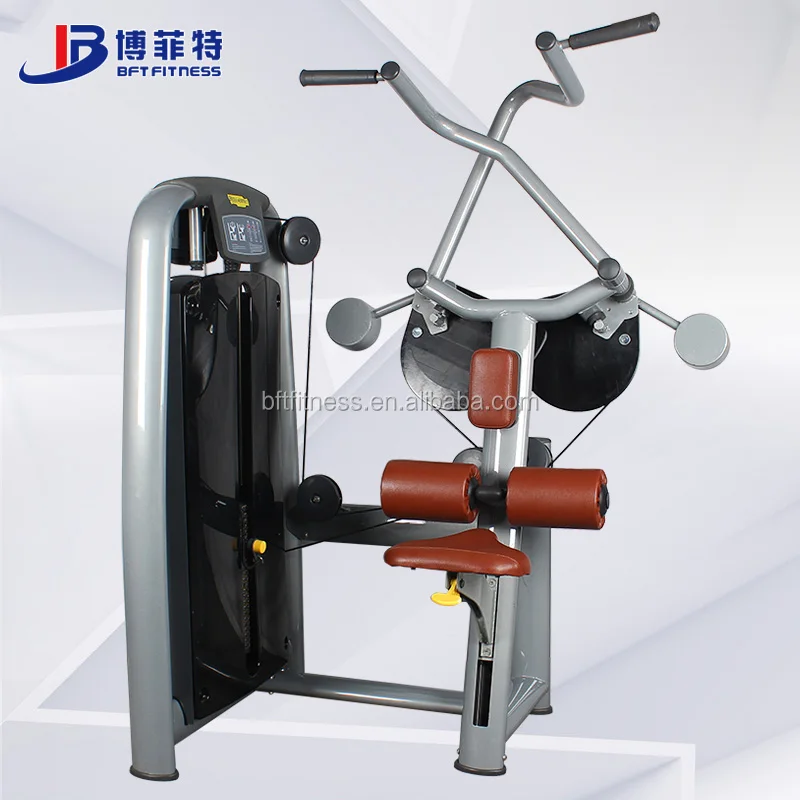 GuangZhou Commercial Gym Equipment Bodybuilding Seated Lat Pull down Machine for Back and Chest Muscles Fitness Equipment