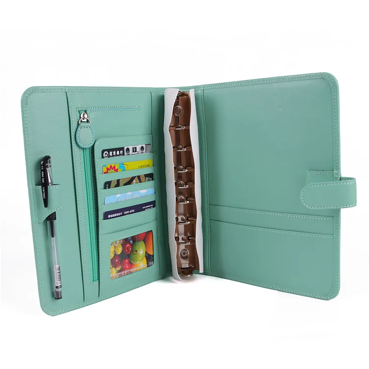 Customized Leather Hard Cover A5 B5 Notebooks Cover  Personal Size Genuine Leather Organizer Agenda 7 rings notebook