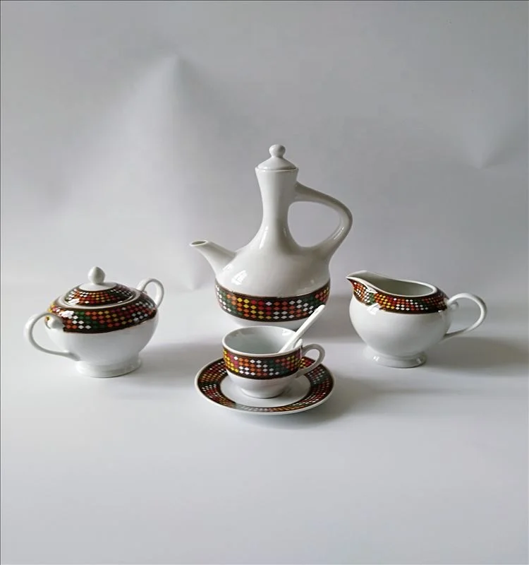 2021 new design 17pcs ethiopian coffee set tilet design for coffee ceremony traditional culture