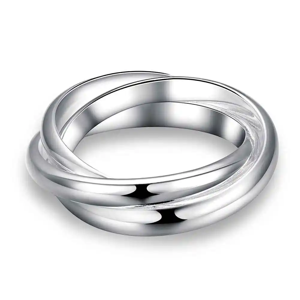 Free Shipping New Beautiful Fashion silver ring Three Circles anel feminino joias SMTR167
