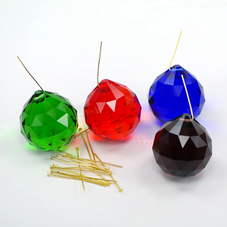 
Wholesale 40mm top quality original colorful Crystal chandelier prism ball, 1 set of 12 colors 