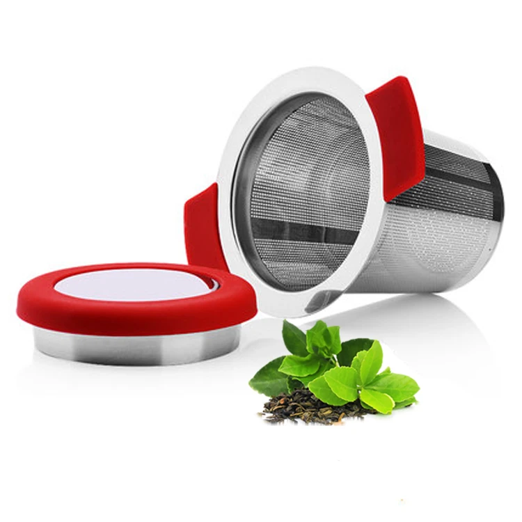 Wholesale Eco-Friendly  Stainless Steel Tea Infuser, Reusable Tea Strainer For Mugs&Teapot Bottle With Silicone Cover Lid