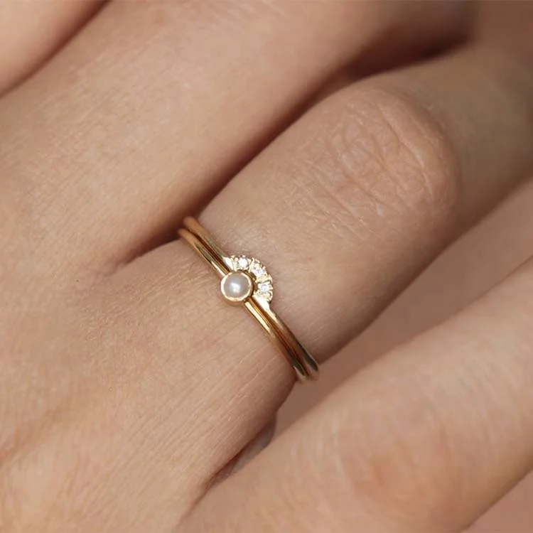 Новый дизайн перламутровое кольцо из стерлингового серебра 925 пробы обручальные кольца золотистого цвета