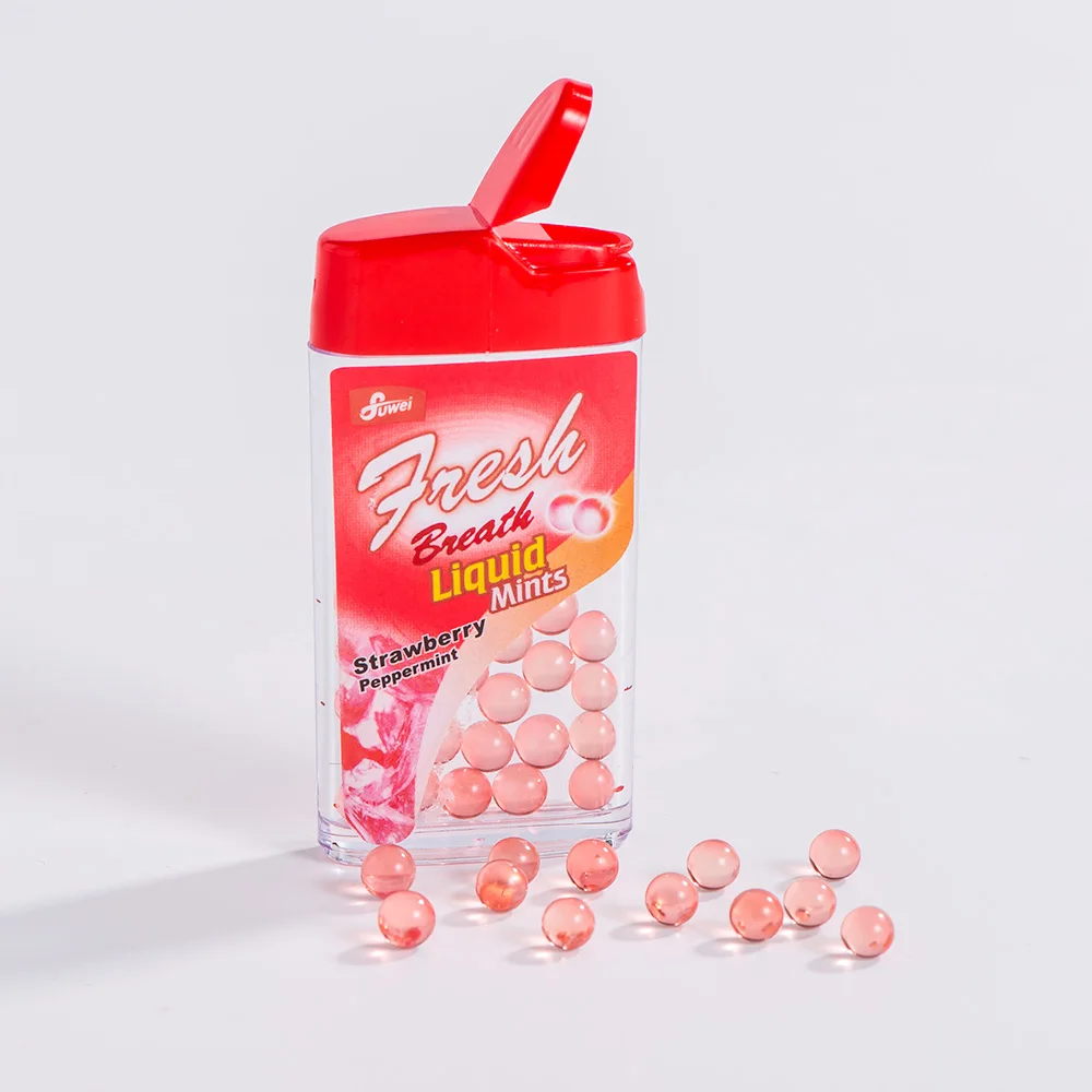 Fresh breath liquid mints center filled mint candy