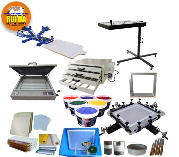 NS401-MR 4 color 1 station Manual rotary carousel offset screen printing press machine with micro-registration