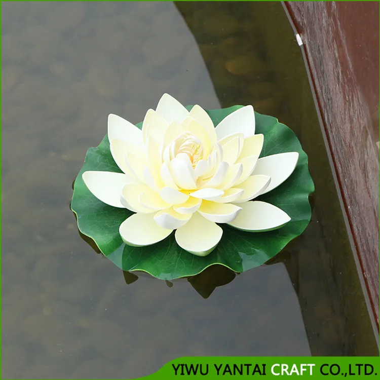 Fashion beautiful indoor decorations artificial flower EVA floating lotus plastic flower