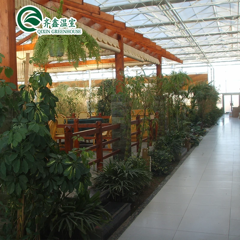 Low cost ecological restaurant glass greenhouse