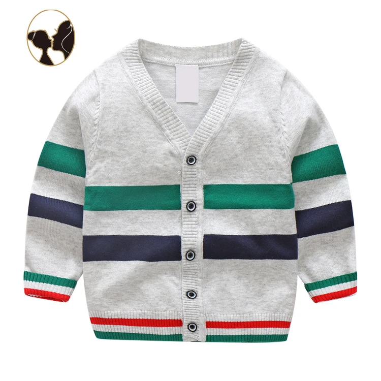 
Baby v neck single breasted soft cotton cardigan baby boys knit sweater single stripe cotton baby boy clothing 