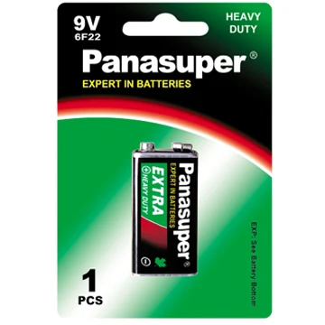 Power Flash Zinc Carbon 6F22/9V Dry Cell Battery,Power Plus Super Heavy Duty Battery