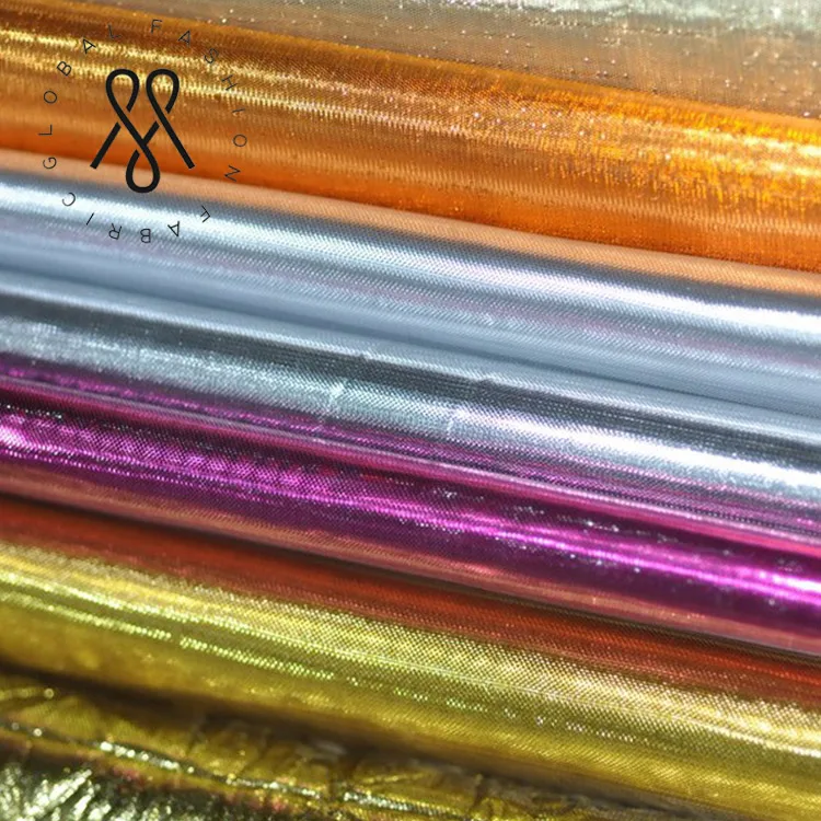 
China Manufacturer 100% Polyester Christmas Gold Tissue Lame Fabric 