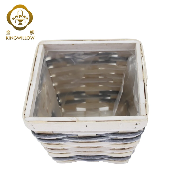 China suppliers small woodchip flower pot wooden flower planter