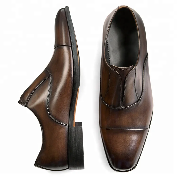 
OEM factory wholesale wedding Height Increasing dress shoes brown color 