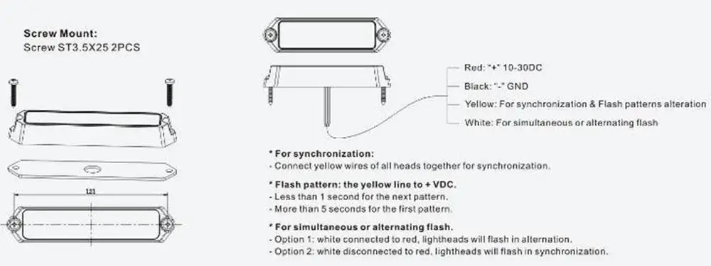 ECE R65 ECE R10 SAE J845 stadard 3 watt led lighthead car surface mount led flash strobe light vehicle led warning lighthead