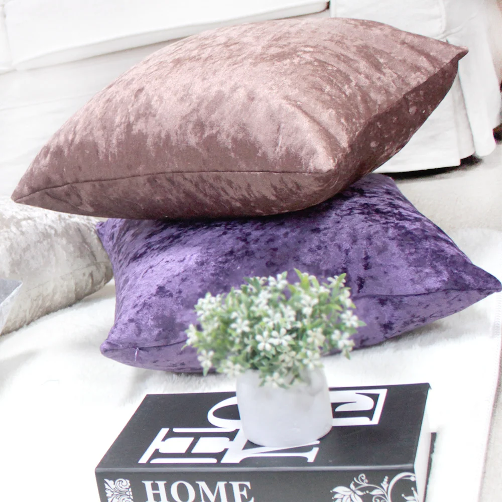 Wholesale crushed ice velvet european pillow case square fancy woven vintage home decor cushion covers